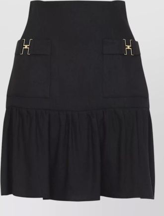 Elisabetta Franchi linen mini skirt high fitted waist