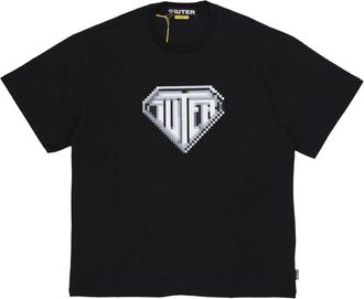 Iuter Pixel Logo T-shirt - Heren - T-shirts - Zwart - M - Katoen - Tops