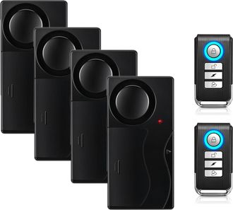 OEM Alarma Antirrobo Inal&aacute;mbrica - Detector De Movimiento - 2 Mandos A Distancia - Alarma Antirrobo - Para Bicicleta, Scooter, Coche - 110 Db - 4 Sensores
