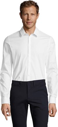 SOLS Heren Blake Stretch Shirt Met Lange Mouwen (Wit)