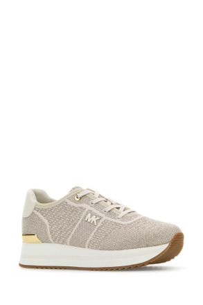 Michael Kors Womens Multicolor Fabric Monique Sneakers Champagne