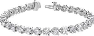 Grown Brilliance 13.00 Carat 14K White Gold Round Cut Lab Grown Diamond 7 Tennis Bracelet for Women- Color/Clarity-IBSI