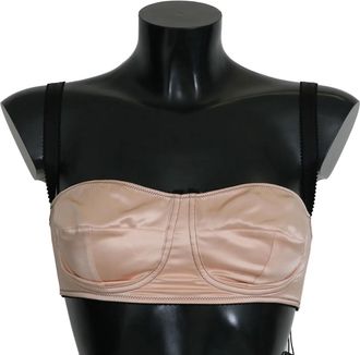 Dolce & Gabbana Black Straps Pink Balconcino Womens Bra