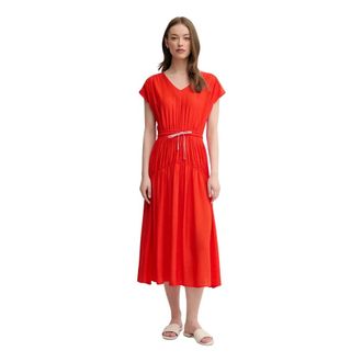 La Petite Francaise Kleedjes, Dames, Oranje, S, Rayon, Rayan Midi Jurk