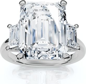Pompeii3 Certified 6 3/4Ct Rachel Emerald Cut Diamond Engagement Ring 14k Gold