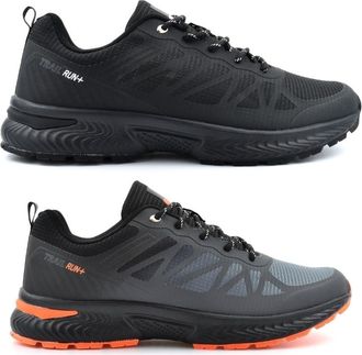 Generic Mens Extra Large Trainers Memory Foam Trainers Size 14 Trainer Size 15 Mens Shoes Metro Trainer Extra Large Shoes Sizes 13/14/15/16 Grey/Black/Orange 