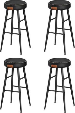 Vasagle 4 taburetes de bar de altura de 76,2 cm de color negro