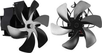 OEM Ventilador Para Estufa De Le&ntilde;a, Ventilador De Chimenea De Aleaci&oacute;n De Aluminio De 6 Aspas Para Conducto De Humos (negro)