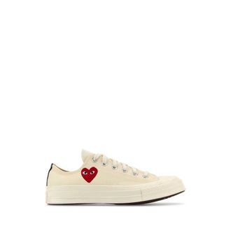 Comme Des Gar&ccedil;ons Sneakers, female, White, Size: 8 1/2 US Small Red Heart Low Top Sneakers