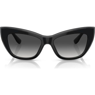 Dolce & Gabbana 54mm Cat Eye Sunglasses in Black/Transparent Grey at Nordstrom