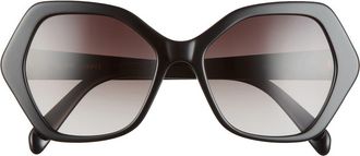 Celine 56mm Gradient Geometric Sunglasses in Black/Brown at Nordstrom Rack