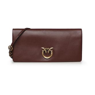 Pinko Click Soft Horizontal Crossbody Bag - Dames - Schoudertassen - Rood - ONE Size - Leer - Tassen