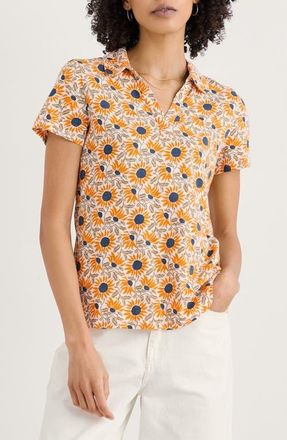 Seasalt Cornwall Wavecrest Floral Knit Top in Bold Sunflower Daylily at Nordstrom, Size 10