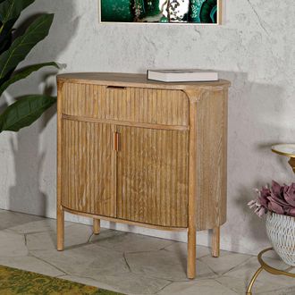 Dmora Credenza Falomo, Aparador Un Caj&oacute;n, Un Estante, Apertura De Puerta, Corredera, 81x46x82h Cm Marr&oacute;n Cerezo