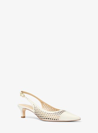 Michael Kors Amara Laser-Cut Leather Slingback Pump