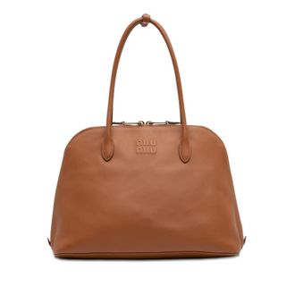 Miu Miu Pre-owned Miu Miu Softy Calfskin Embossed Logo Shoulder Bag Ladies HL1G89SMO6ZYA51F