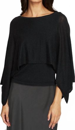 Autumn Cashmere Layered Capelet Top In Black