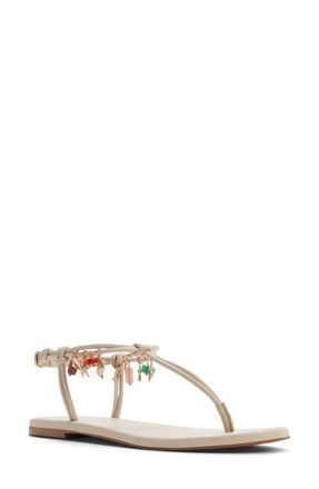 Aldo Seajewels Ankle Strap Sandal in White/Bone at Nordstrom, Size 7.5