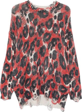 R13 &Uuml;bergro&szlig;er Pullover mit R13-Print