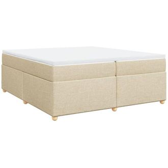 vidaXL Vidaxl - Cama Box Spring Con Colch&oacute;n Tela Color Crema 200x200 Cm
