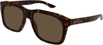Gucci Square Zonnebril - Heren - Zonnebrillen - Bruin - 55 MM - Accessoires
