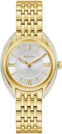 Bulova Classic Quartz Silver Dial Ladies Watch 98R298
