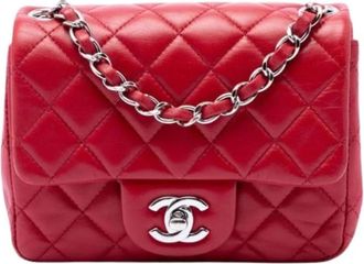 Chanel Pre-owned Classic Flap - Dames - Vintage Schoudertas - Rood - ONE Size - Leer - Vintage