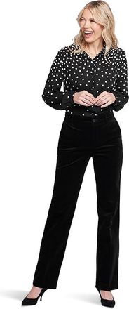 NYDJ Straight Leg Trousers Womens Casual Pants Black : 10 33, Cotton/Elastane