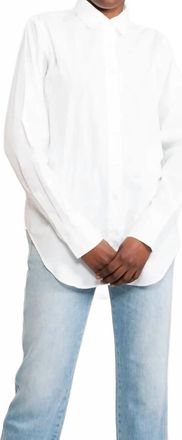 Closed Back Spilt Button-Down Top In White
