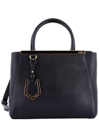 Fendi Fendi Black Leather 2Jours Bag Petite (Authentic Pre-Loved)