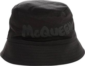 Alexander McQueen Black Logo Bucket Hat