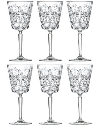 Barski Glass Tattoo Water Goblets, 9Oz Set Of 6