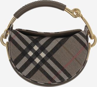 Burberry Borsa Bridle Mini Burberry in canvas con motivo check