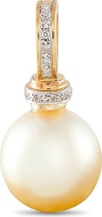 Luxury Bazaar 18K Yellow Gold 0.10ct Diamond and South Sea Pearl Pendant MF06-092226