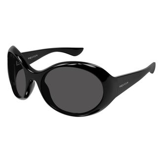Alexander McQueen Ovale Zonnebril - unisex - Accessoires - Zwart - Maat: 65 MM Nylon