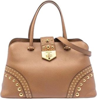 Prada Pre-owned Handbags, female, Brown, Size: ONE SIZE Pre-owned Vintage Satchel