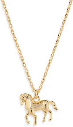 Estella Bartlett Horse Pendant Necklace in Gold at Nordstrom