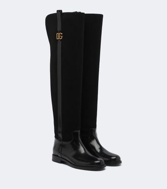 Dolce & Gabbana Botas mosqueteras DG de ante con piel