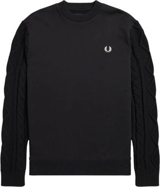 Fred Perry Klassiek Sweatshirt - Heren - Sweatshirts - Zwart - M - Polyester - Hoodies & sweatvesten