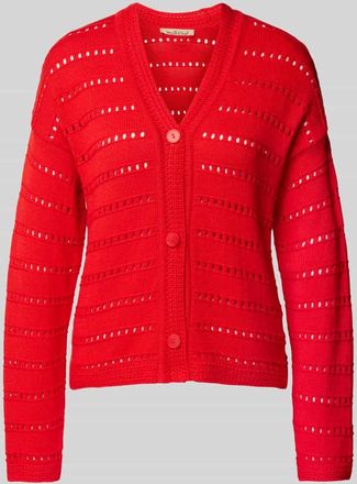 Smith & Soul Strickcardigan mit Lochmuster in Rot, Gr&ouml;&szlig;e M