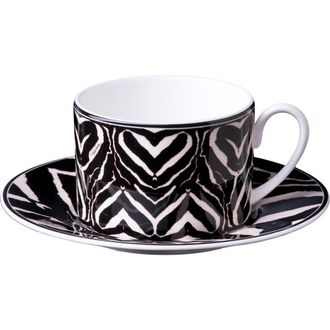 Roberto Cavalli Tea Cup & Saucer with Luxury Box in Zebra at Nordstrom