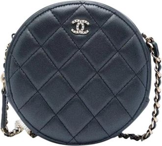 Chanel Pre-owned Quilted Iridescent Lambskin Crossbody Bag - Dames - Vintage Schoudertas - Zwart - ONE Size - Leer - Vintage