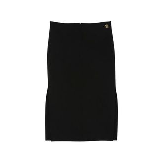 Elisabetta Franchi Rokken, Dames, Zwart, L, Satijn, Rok van Technische Stof