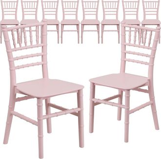 Flash Furniture 10 Pk. Kids Pink Resin Chiavari Chair