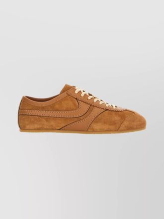 Dries Van Noten suede low-top sneakers contrast stitching