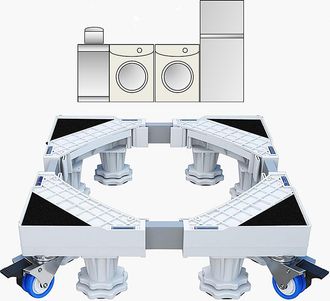 OEM Soporte Para Lavadora, Base Ajustable De 41 A 66 Cm Con 4 Ruedas Y 8 Patas, Amortiguador Y Antideslizante