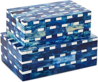 Two's Company Set of 2 Covered Boxes