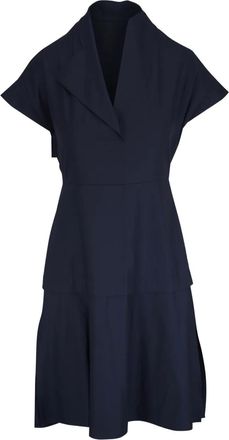 Zero + Maria Cornejo Jurk met V-hals - Blauw