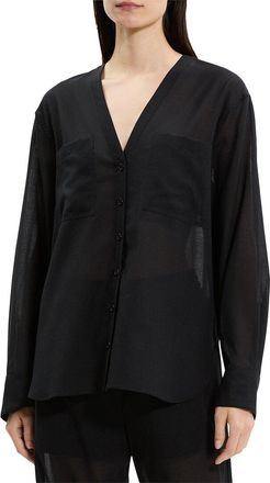 Theory Sheer Lightweight Wool Shirt