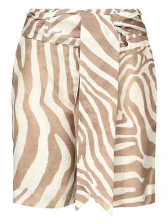 Marciano x Guess zebra-print belted shorts - White